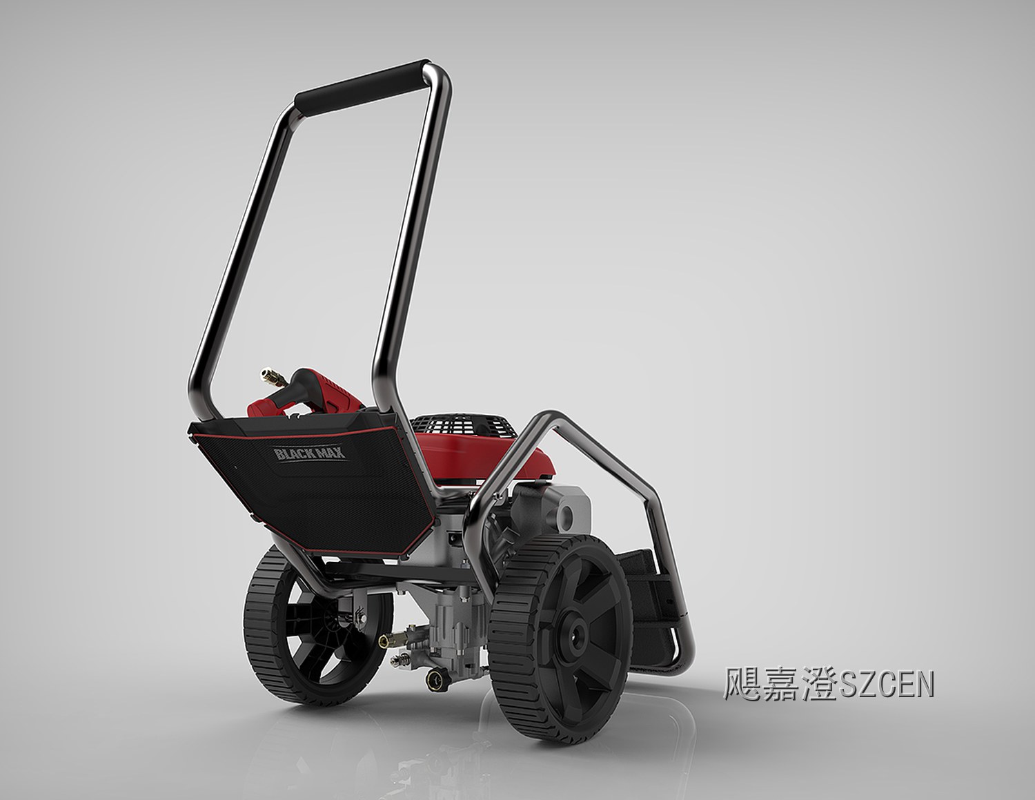 高压清洗机｜手推式燃油清洗设备外观与结构设计