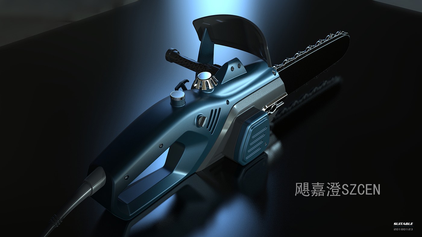 电锯｜电动链锯整机外观与结构设计