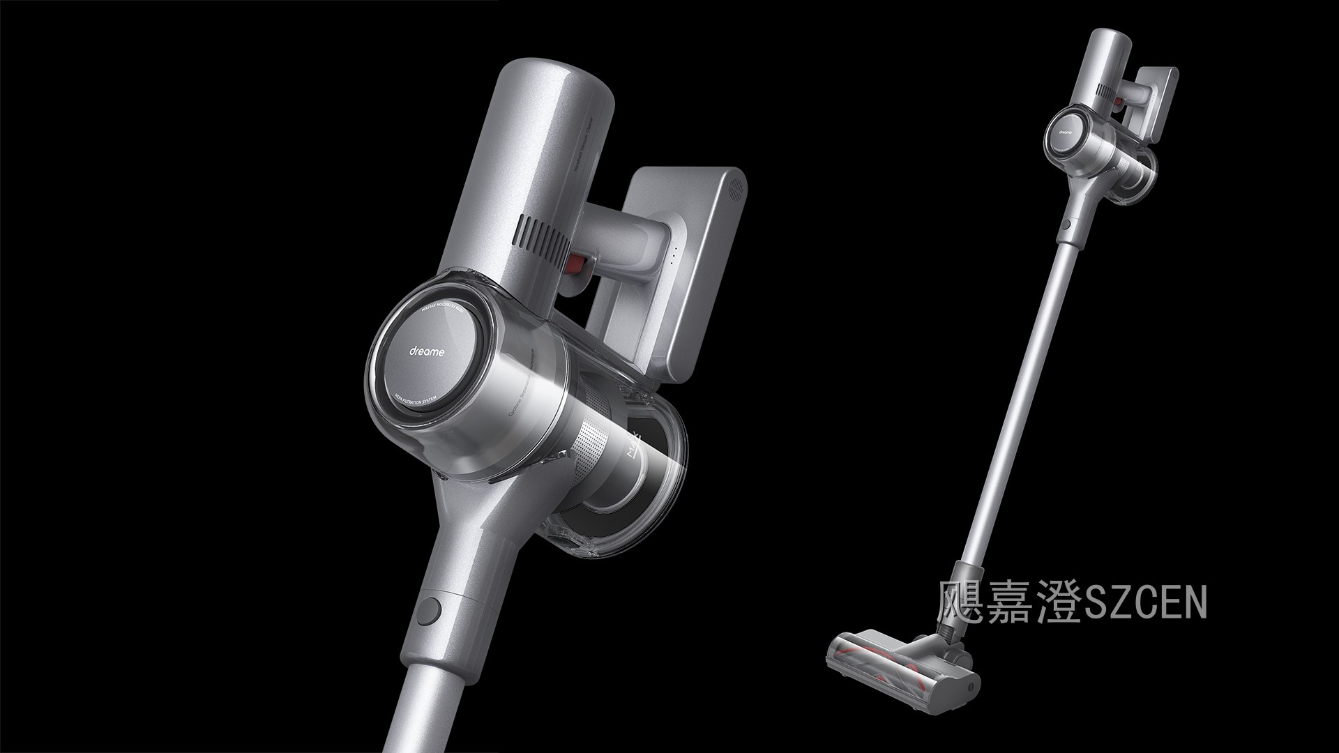 无线吸尘器｜整机与全配件套装外观与结构设计
