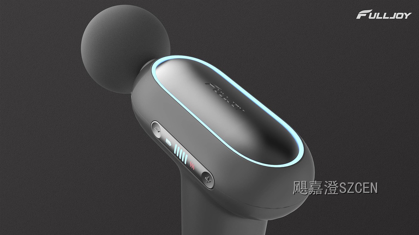 筋膜枪｜L型曲面手柄便携按摩设备外观与结构设计