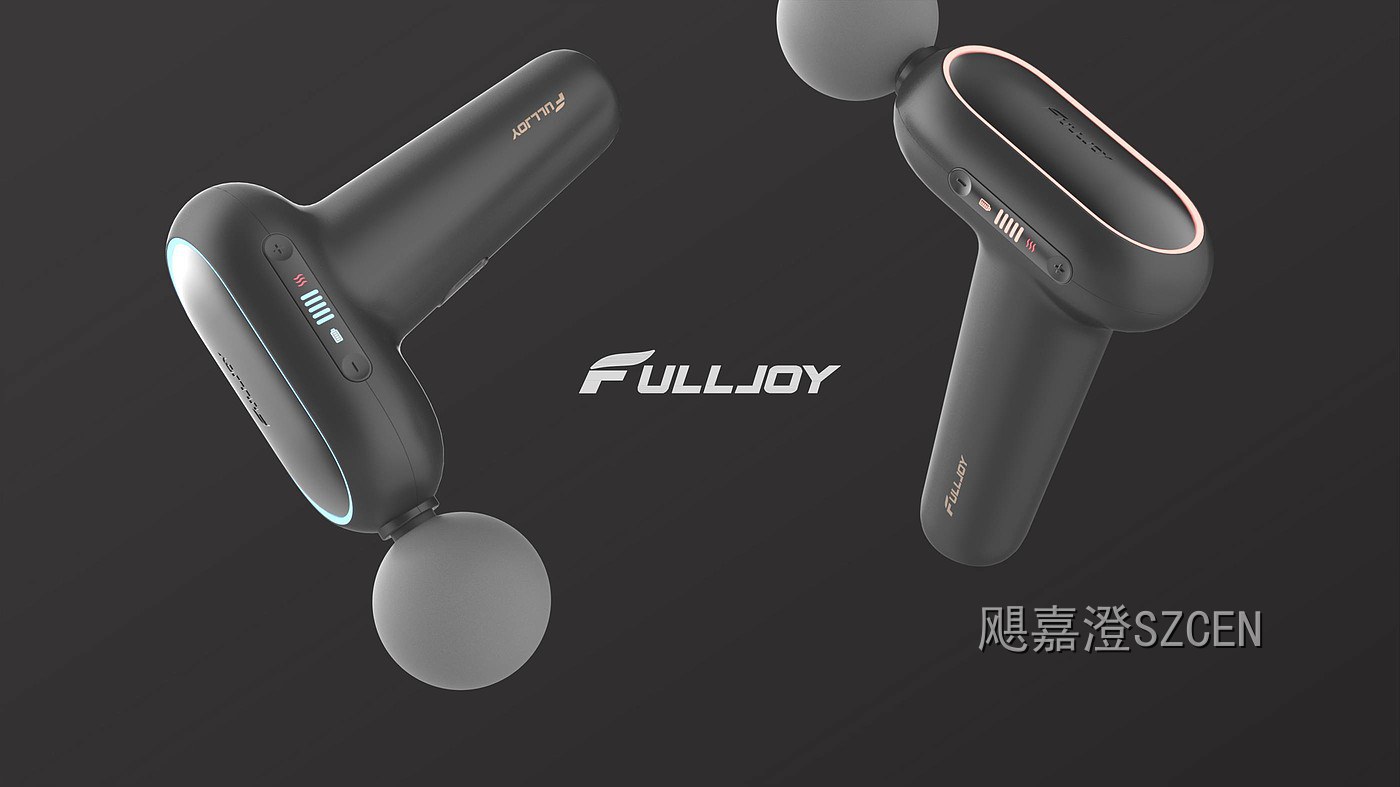 筋膜枪｜L型曲面手柄便携按摩设备外观与结构设计