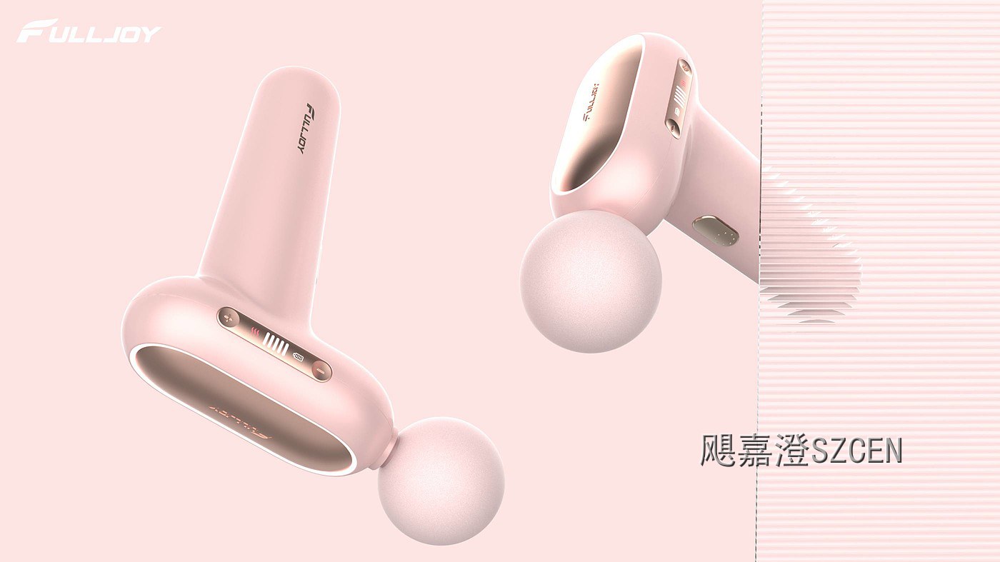 筋膜枪｜L型曲面手柄便携按摩设备外观与结构设计