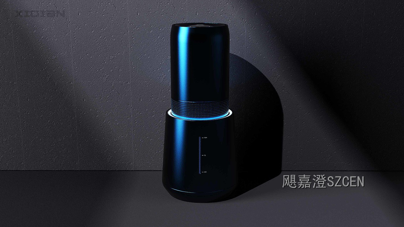 加湿器｜分体式圆柱加湿设备外观与结构设计