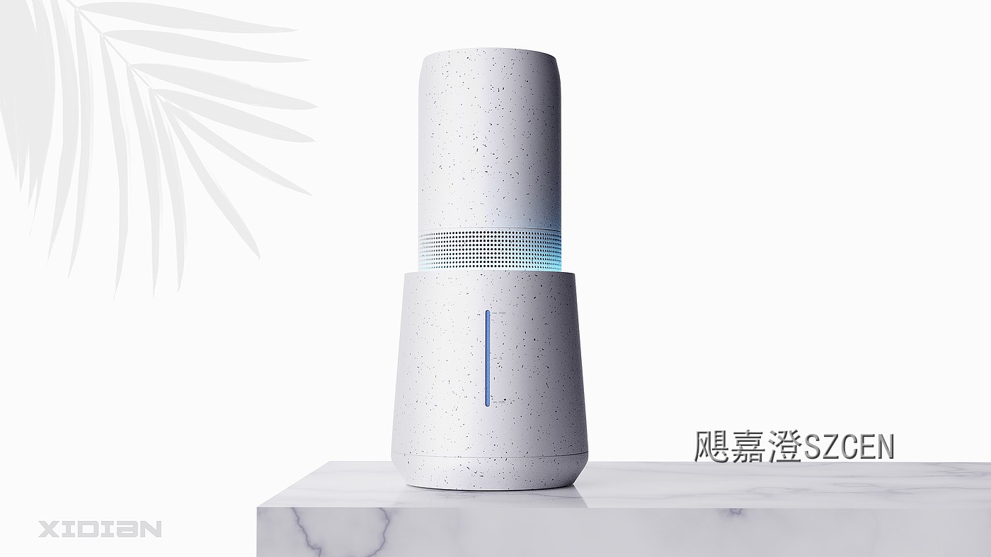 加湿器｜分体式圆柱加湿设备外观与结构设计