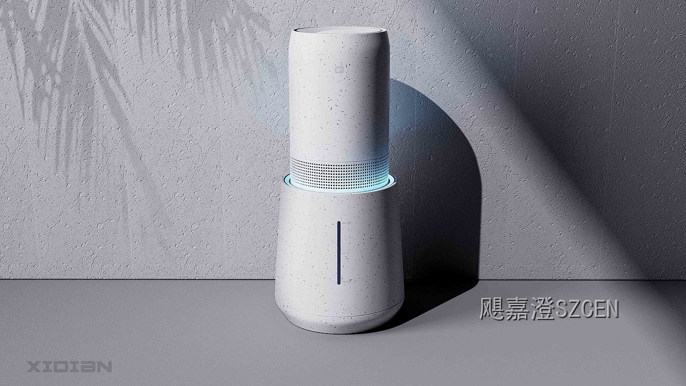 加湿器｜分体式圆柱加湿设备外观与结构设计