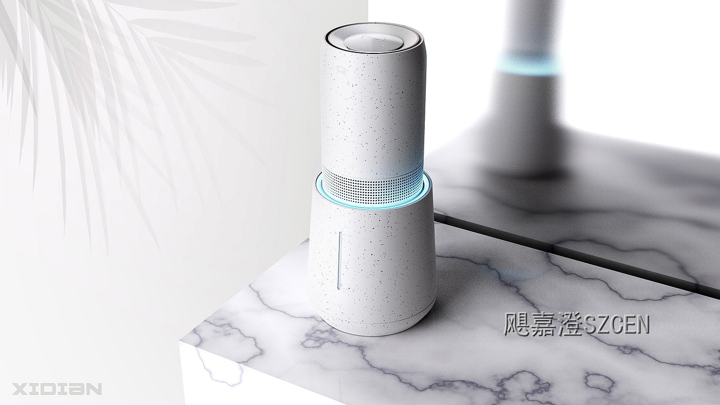 加湿器｜分体式圆柱加湿设备外观与结构设计