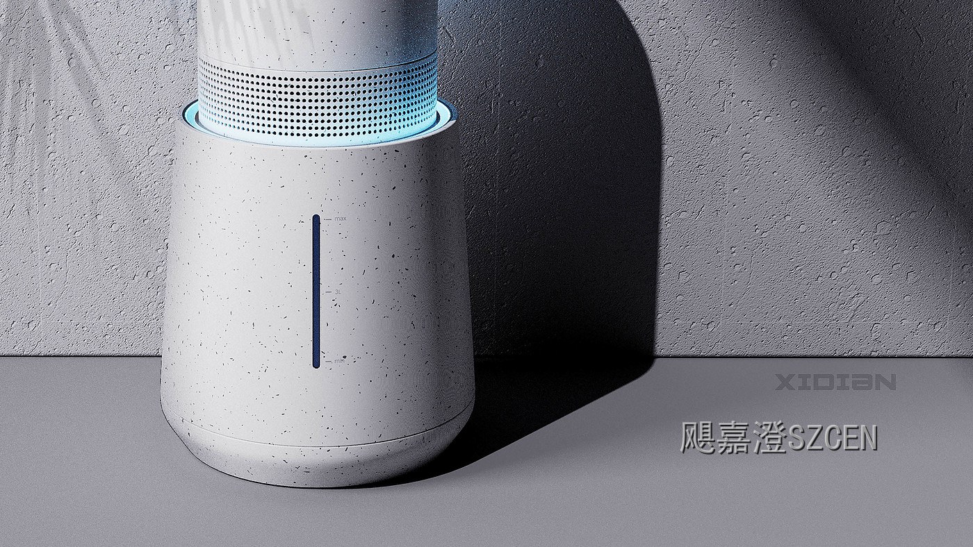 加湿器｜分体式圆柱加湿设备外观与结构设计