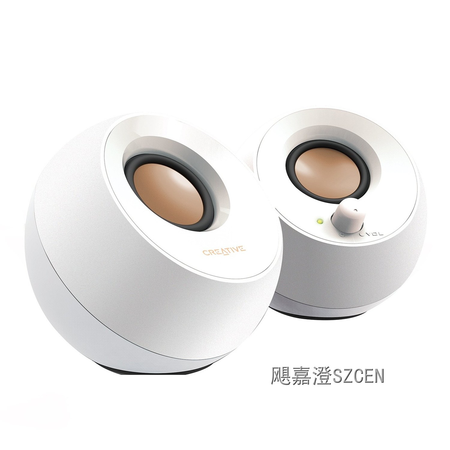 USB桌面扬声器｜球形近场听音音箱外观与结构设计