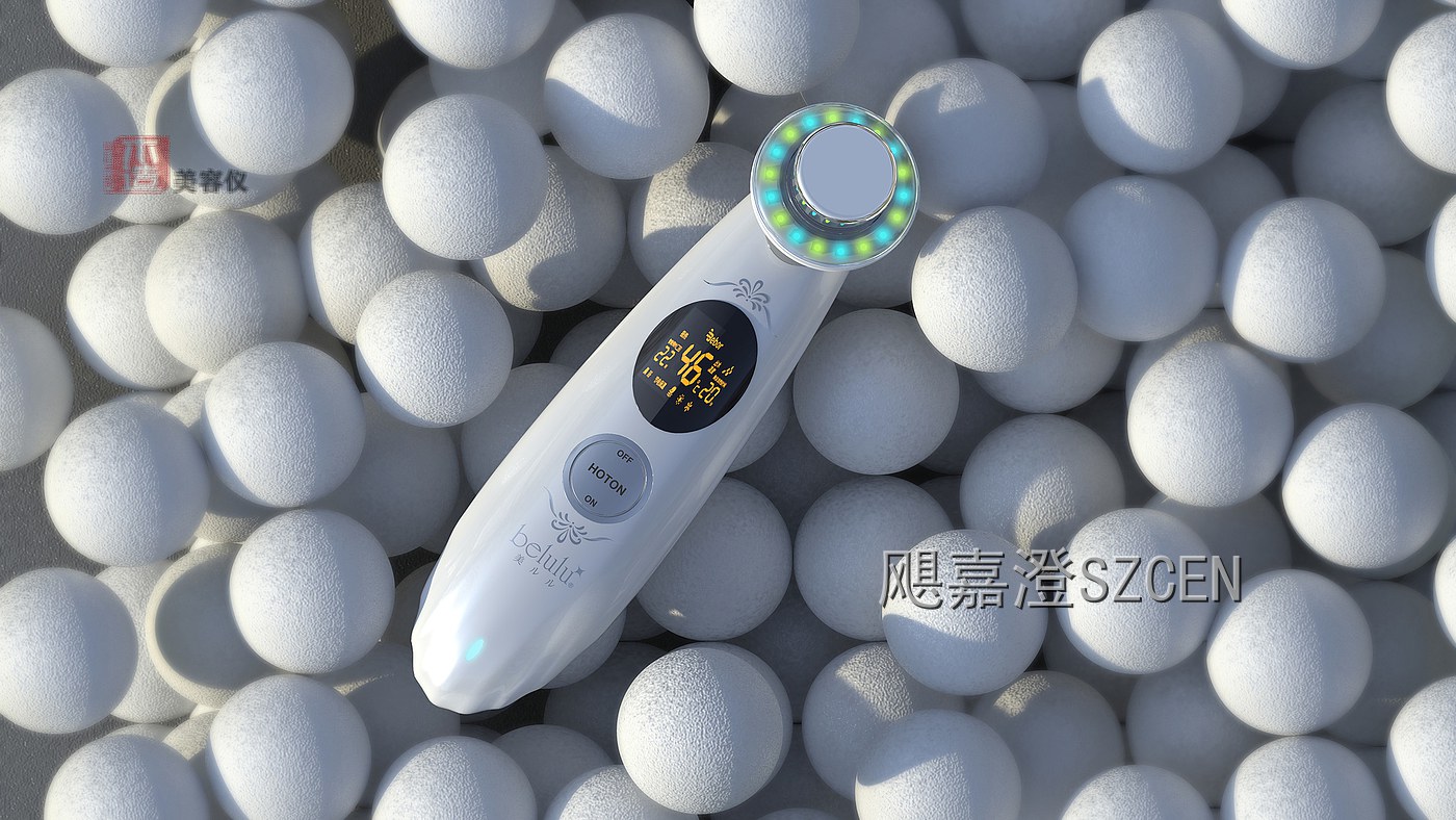 手持美容仪｜环形光环多档位美肤仪外观与结构设计