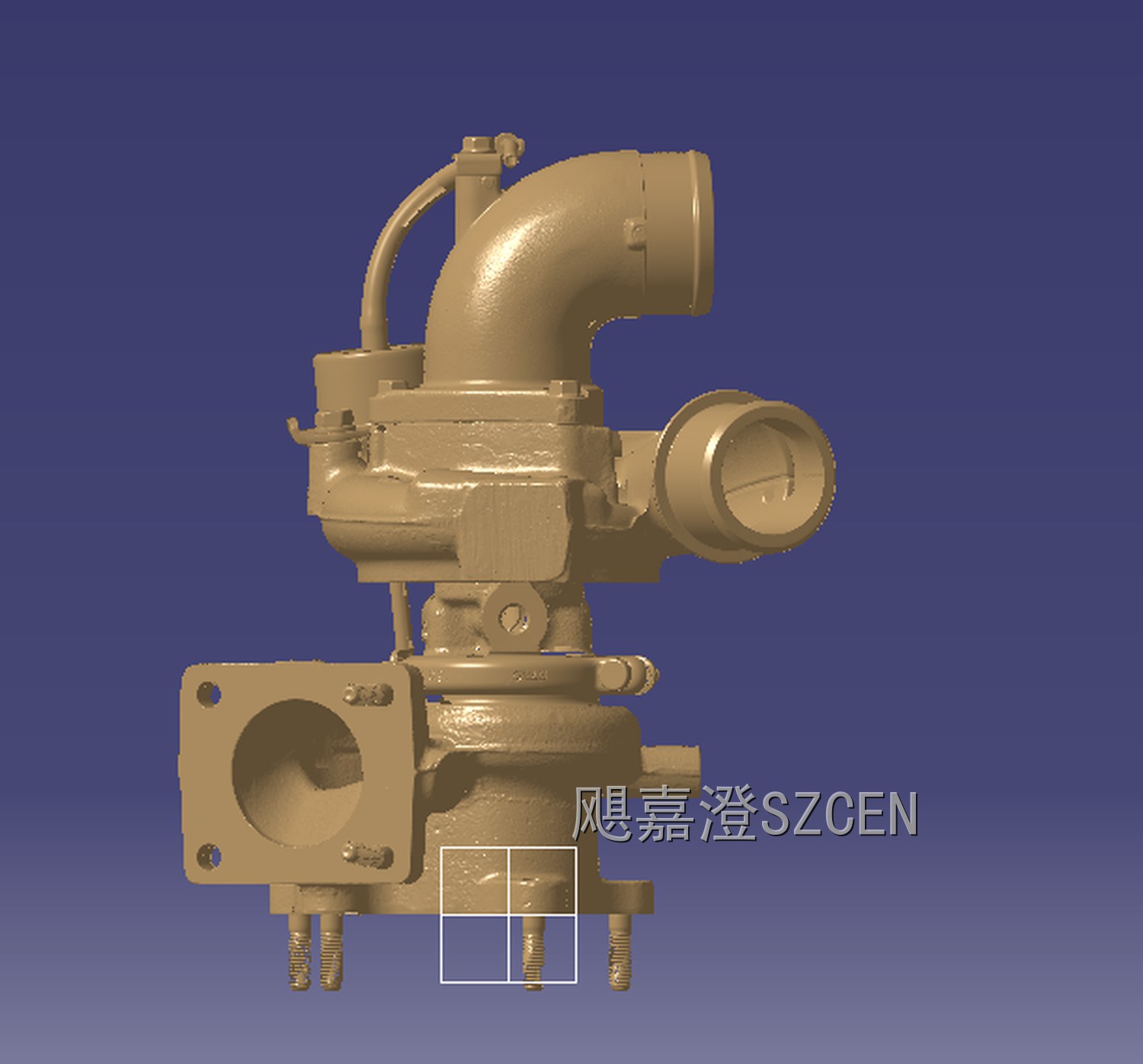 汽车涡轮增压器总成｜逆向设计建模