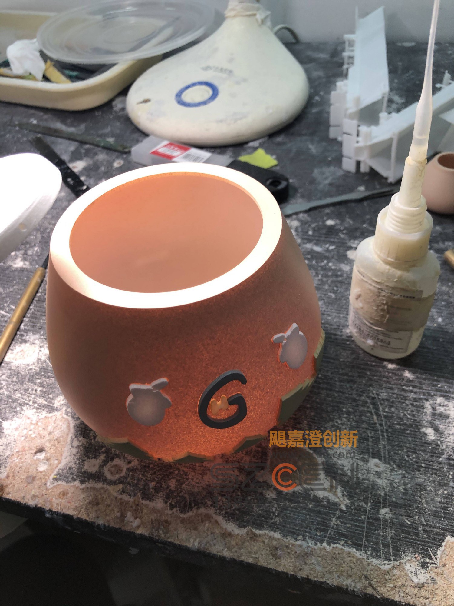 文创茶罐模型｜浮雕纹样与手工修刻